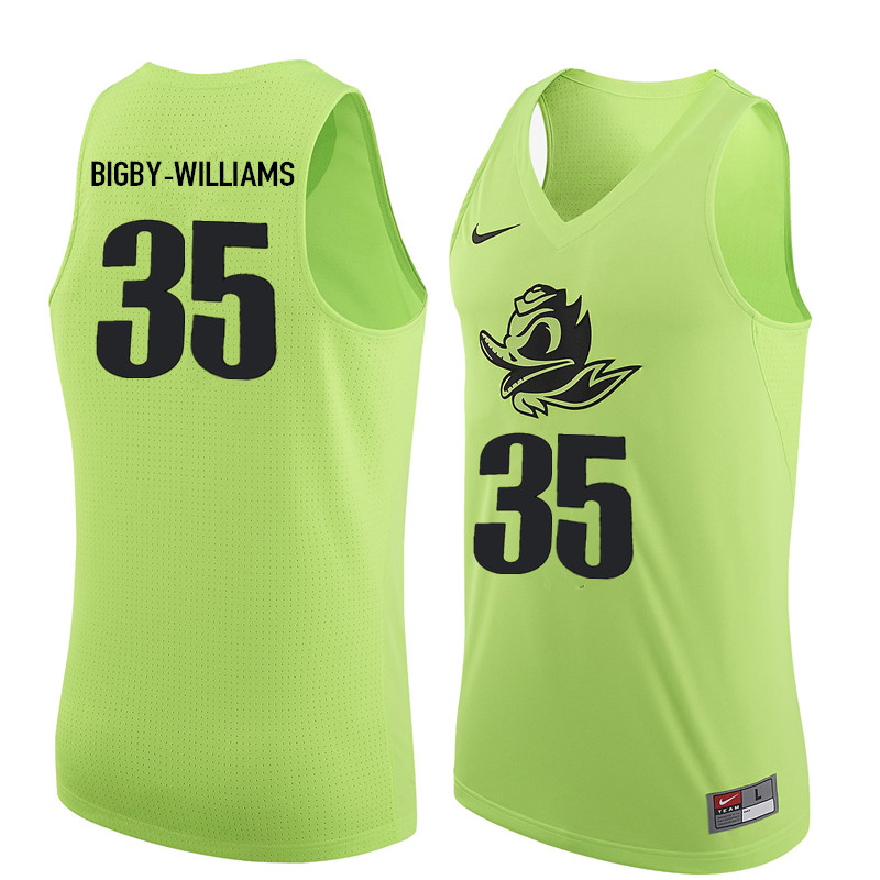 Men Oregon Ducks #35 Kavell Bigby-Williams College Basketball Jerseys Sale-Electric Green